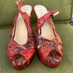 Bettye Muller Snakeskin Red Heels